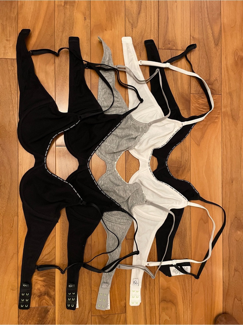 Calvin Klein Trio Bralette Set - Black, Gray, White